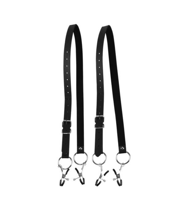 Ouch! by Shots Labia Spreader met Klemmen - Zwart