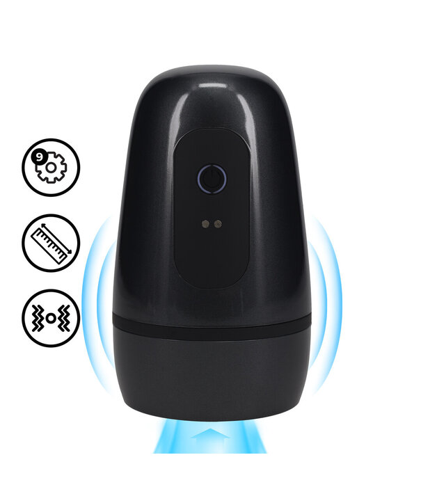 Pumped by Shots Pulsar - Negative Pressure Suction and Vibration Masturbator Pump - Gun Metal