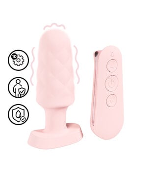 Velvet - Afstandsbediening Vibrerende Plug - Roze