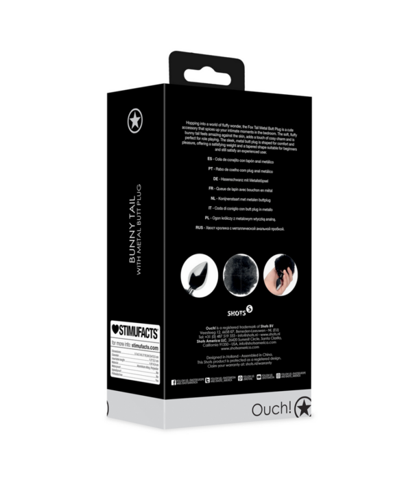 Ouch! by Shots Konijnenstaart met metalen buttplug