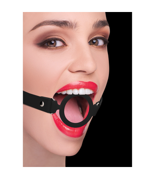 Siliconen Ring Gag met Leren Straps