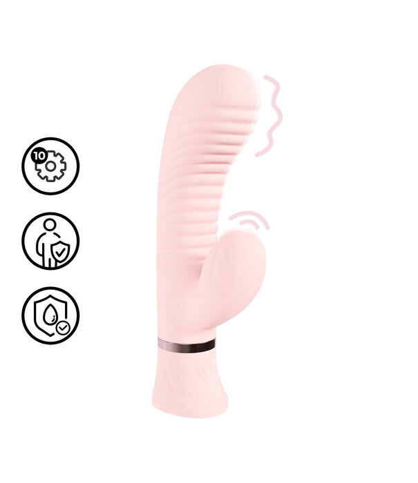 Loveline by Shots Mystique - Geribbelde Konijnen Vibrator - Roze