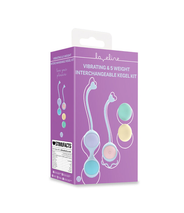 Loveline by Shots Vibrerende en 5 Gewicht Verwisselbare Kegelset - Paars