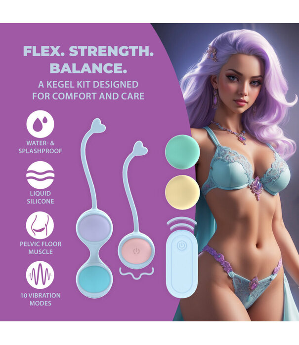 Loveline by Shots Vibrerende en 5 Gewicht Verwisselbare Kegelset - Paars