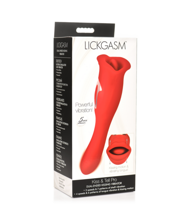 Kiss and Tell Pro - Dual-Ended Kissing Vibrator - Rood