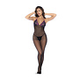 Visnet en Kant Bodystocking Set - Één Maat - Zwart/Paarse