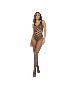Leopard Fishnet Bodystocking - Één maat - Zwart