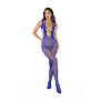 Leopard Visnet Bodystocking - Één maat - Blauw