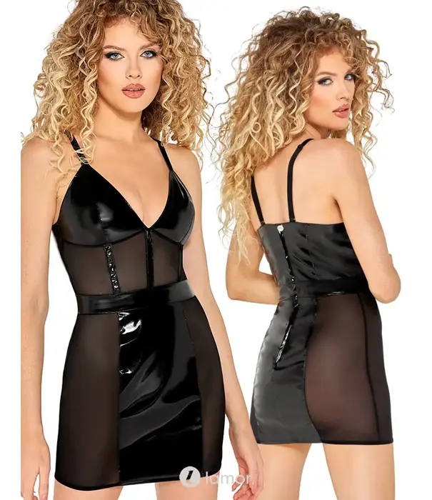 * BLACK LEVEL Black Level lak jurkje met powernet inzet en gevormde cups