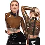 ateX latex crop shirt transparant met ringkraag en rits achter
