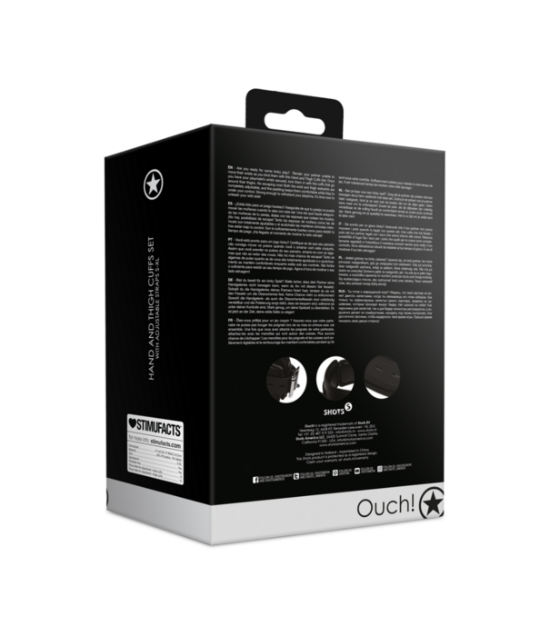 Ouch! by Shots Hand- en dijboeien set - Zwart