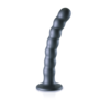 Beaded Silicone G-Spot Dildo - 6.5'' / 16,5 cm - Gunmetal