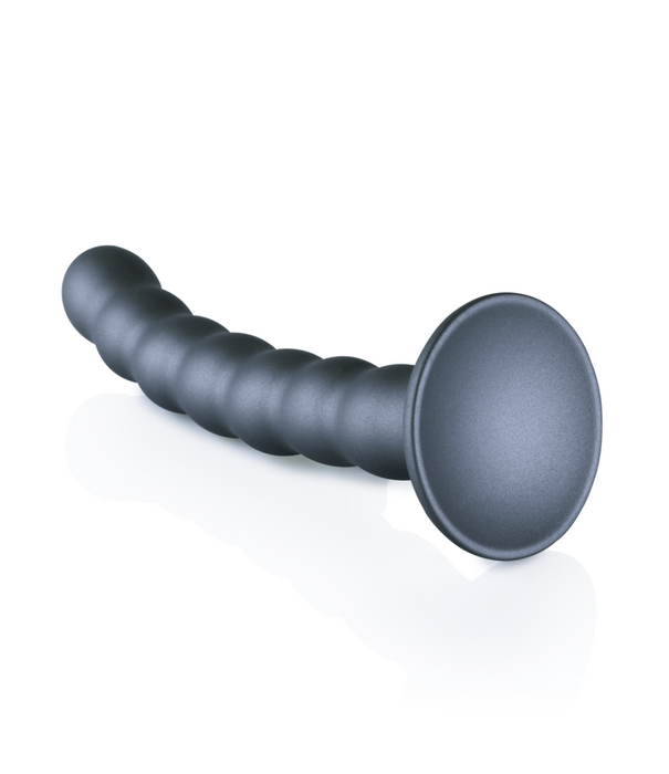 Ouch! by Shots Beaded Silicone G-Spot Dildo - 6.5'' / 16,5 cm - Gunmetal