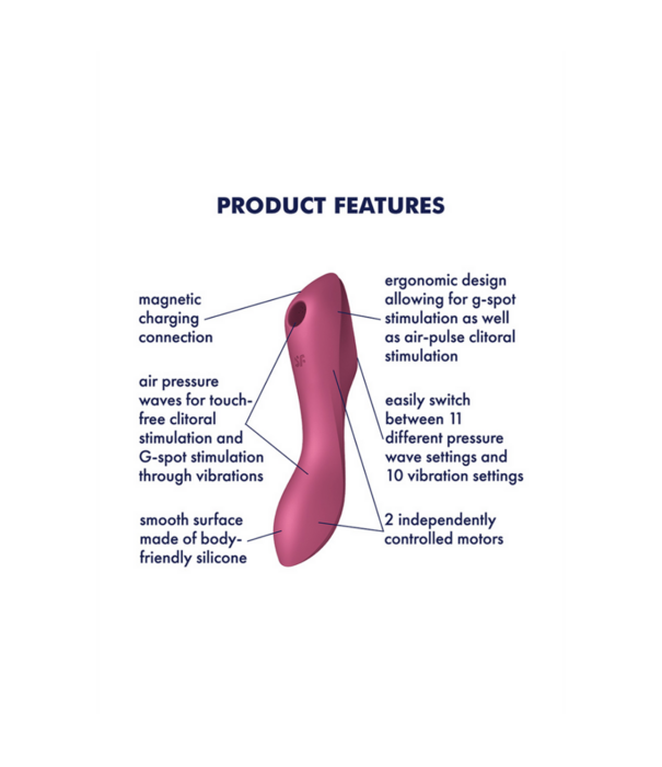 Satisfyer Curvy Trinity 3 - Inbrengbare Air Pulse Vibrator - Rood