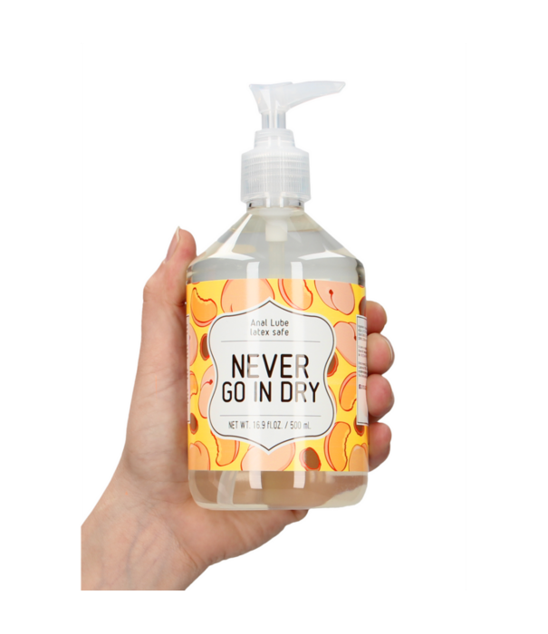 S-Line by Shots Never Go In Dry - Waterbased Anal Lubricant - 17 fl oz / 500 ml