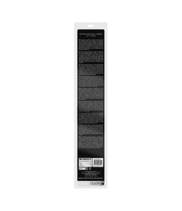 Ouch! by Shots Silicone Anale Ballen - Medium - Zwart