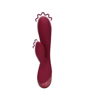 Zachte Siliconen Konijn Vibrator - Donker Kers