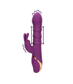 3 Op-en-Neer Bewegende Ringen Vibrator - Orchidee Paars