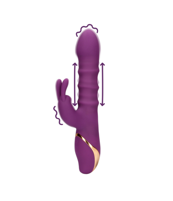 Loveline by Shots 3 Op-en-Neer Bewegende Ringen Vibrator - Orchidee Paars