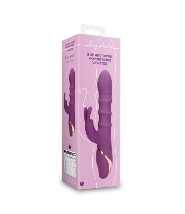Loveline by Shots 3 Op-en-Neer Bewegende Ringen Vibrator - Orchidee Paars