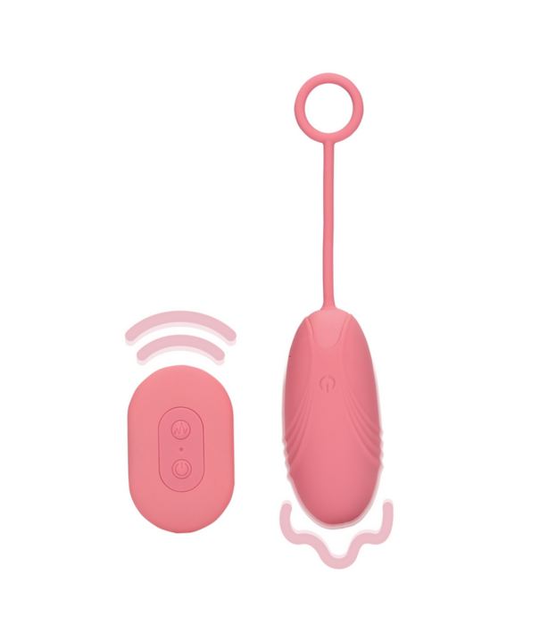 Loveline by Shots Ultra Soft Siliconen Eivibrator met Afstandsbediening - Roze Arabesque