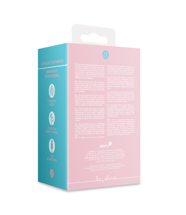 Loveline by Shots Ultra Soft Siliconen Eivibrator met Afstandsbediening - Roze Arabesque