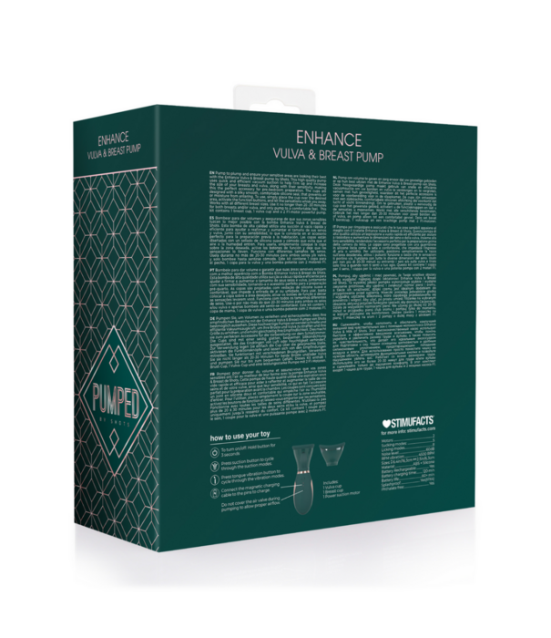 Pumped by Shots Enhance - Oplaadbare Vulva- en Borstpomp - Bosgroen