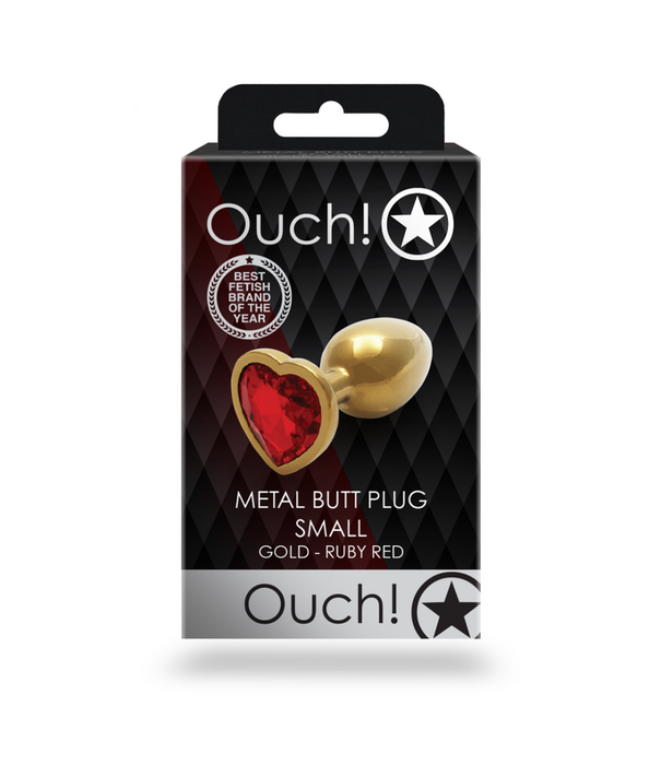 Ouch! by Shots Hartvormige Edelpunt - Klein - Goud/Rood