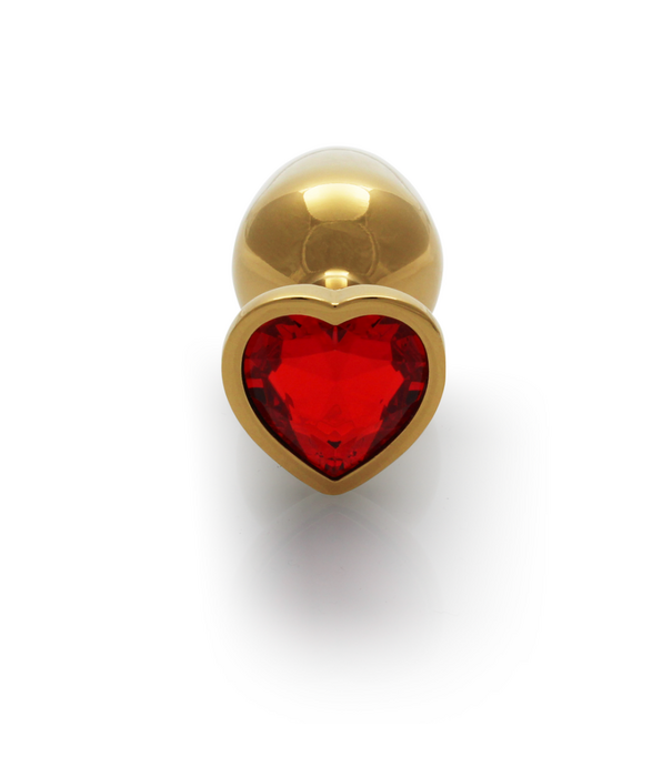 Ouch! by Shots Hartvormige Edelpunt - Klein - Goud/Rood