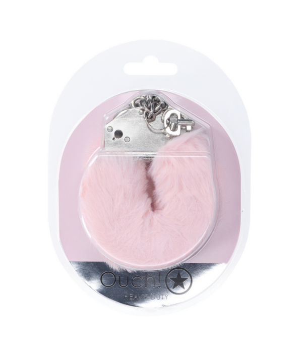 Ouch! by Shots Zware Fluffy Handboeien - Poederroze