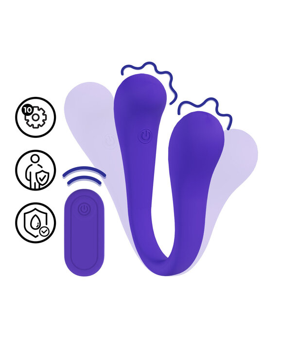 Loveline by Shots Dubbelzijdige Buigbare Vibe met Afstandsbediening - Paars