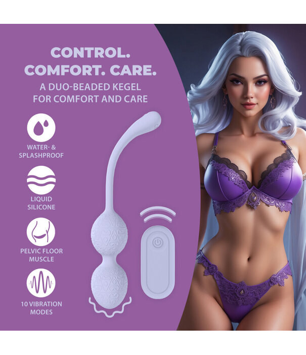 Loveline by Shots Vibrerende Kegelbal met Afstandsbediening - Lavendel