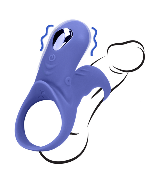 Loveline by Shots Vibrerende Cockring met Clit Stimulatie - Tamiya Blauw