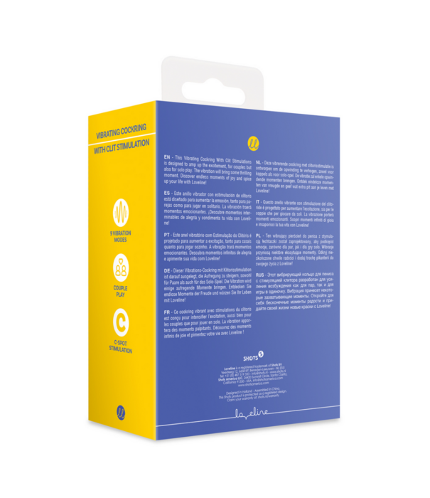 Loveline by Shots Vibrerende Cockring met Clit Stimulatie - Tamiya Blauw