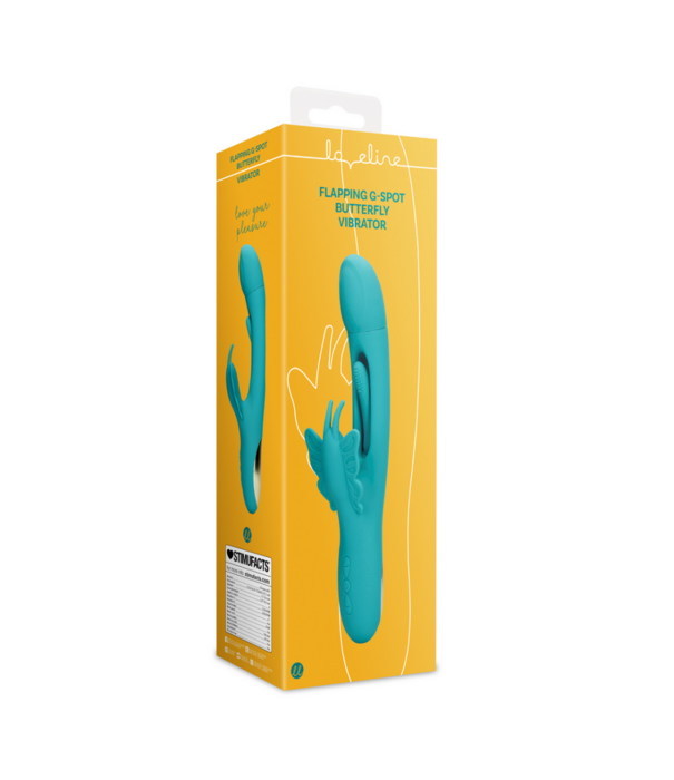 Loveline by Shots Flapper G-Spot Vlinder Vibrator - Pauwblauw
