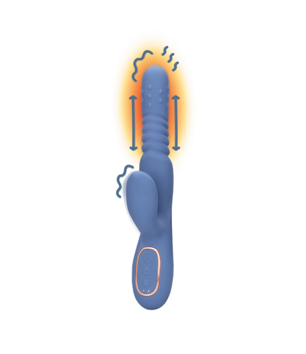 Loveline by Shots Warmende Draaibare Kralen en Duwende Konijnen Vibrator - Blauw Nova