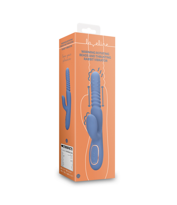 Loveline by Shots Warmende Draaibare Kralen en Duwende Konijnen Vibrator - Blauw Nova