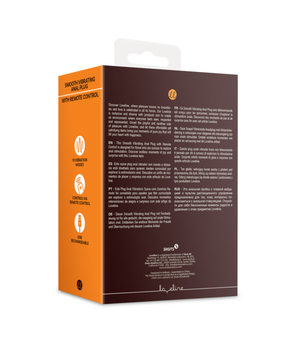 Loveline by Shots Glad Vibrerende Anale Plug met Afstandsbediening - Drop Black