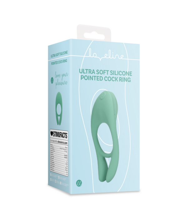 Loveline by Shots Ultra Soft Silicone Pointed Cock Ring - Blauw Gras