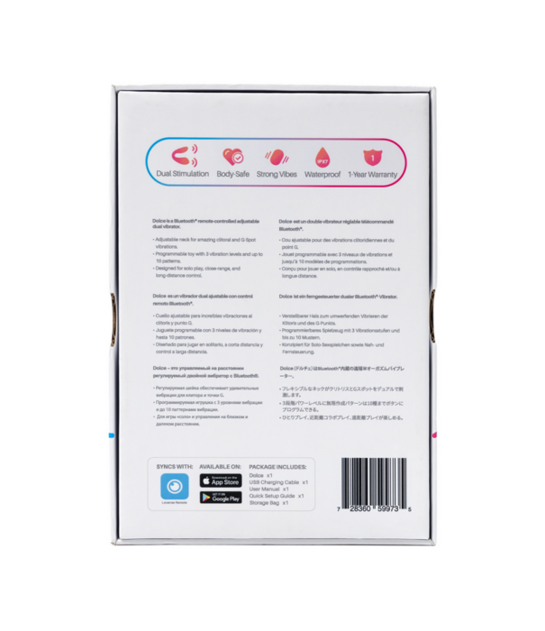 Lovense Dolce - Afstandsbediening Dubbelzijdige Vibrator - Roze