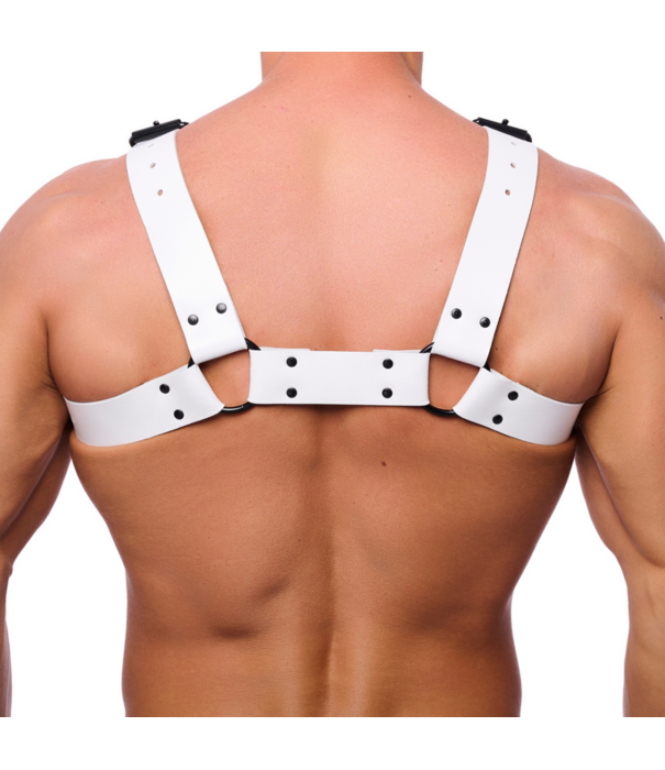 Red Leather Bulldog Leren Harnas - L/XL - Wit