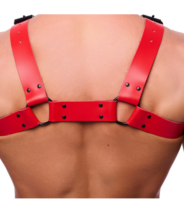 Red Leather Bulldog Leren Harnas - L/XL - Rood