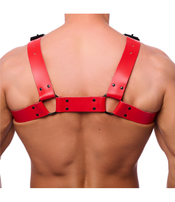 Red Leather Bulldog Leren Harnas - S/M - Rood