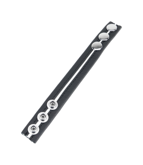 Red Leather Verstelbare Leren Cockring - Wit