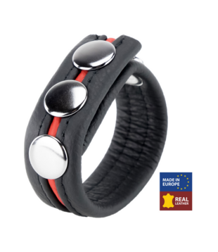 Verstelbare Leren Cockring - Rood