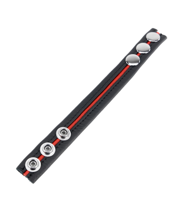 Red Leather Verstelbare Leren Cockring - Rood