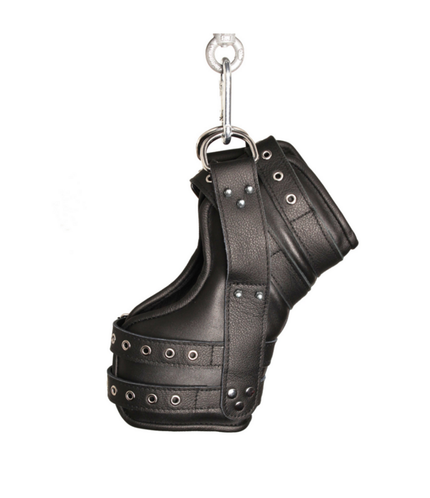 Red Leather Deluxe Set van 2 Leren Beenhangers - Zwart