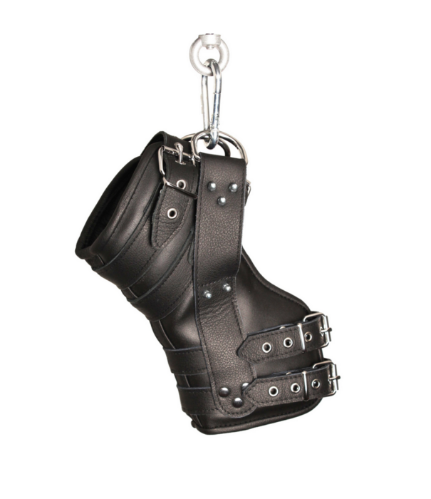 Red Leather Deluxe Set van 2 Leren Beenhangers - Zwart