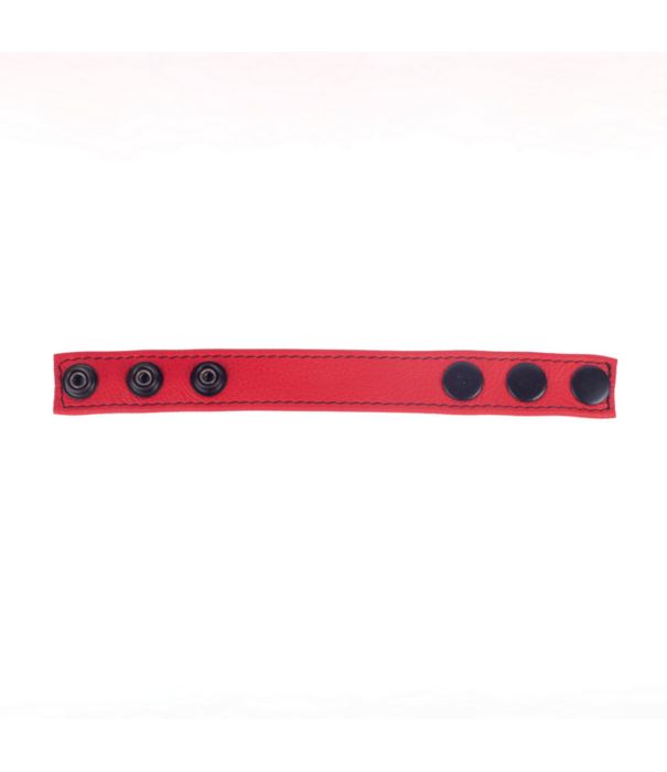 Red Leather Cocky - Verstelbare Leren Cockring - Rood