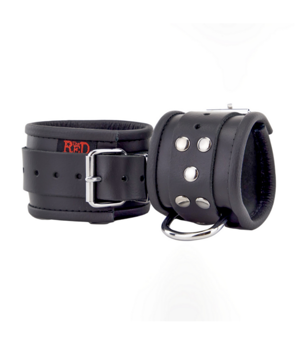 Red Leather Leren Handboeien - Zwart